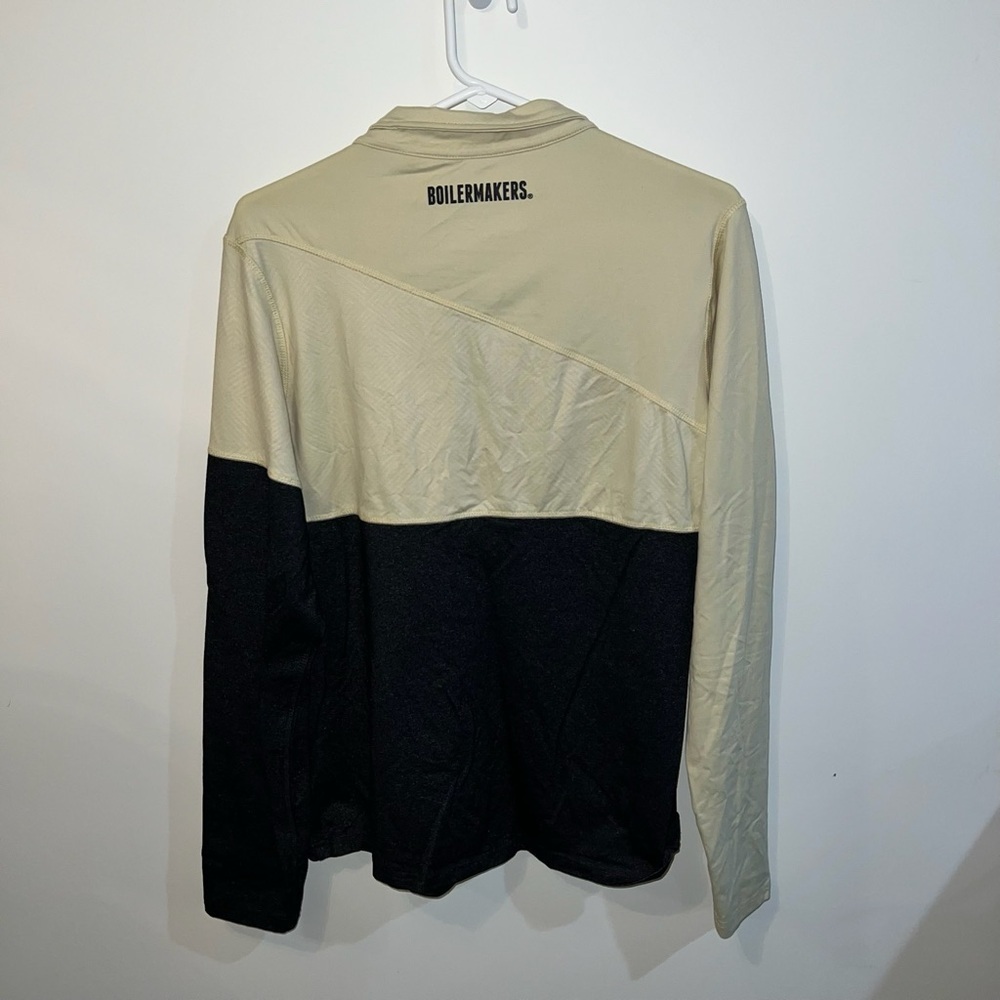 Purdue Colosseum Cream and Black Zippered Polo pullover XL - Picture 4 of 9
